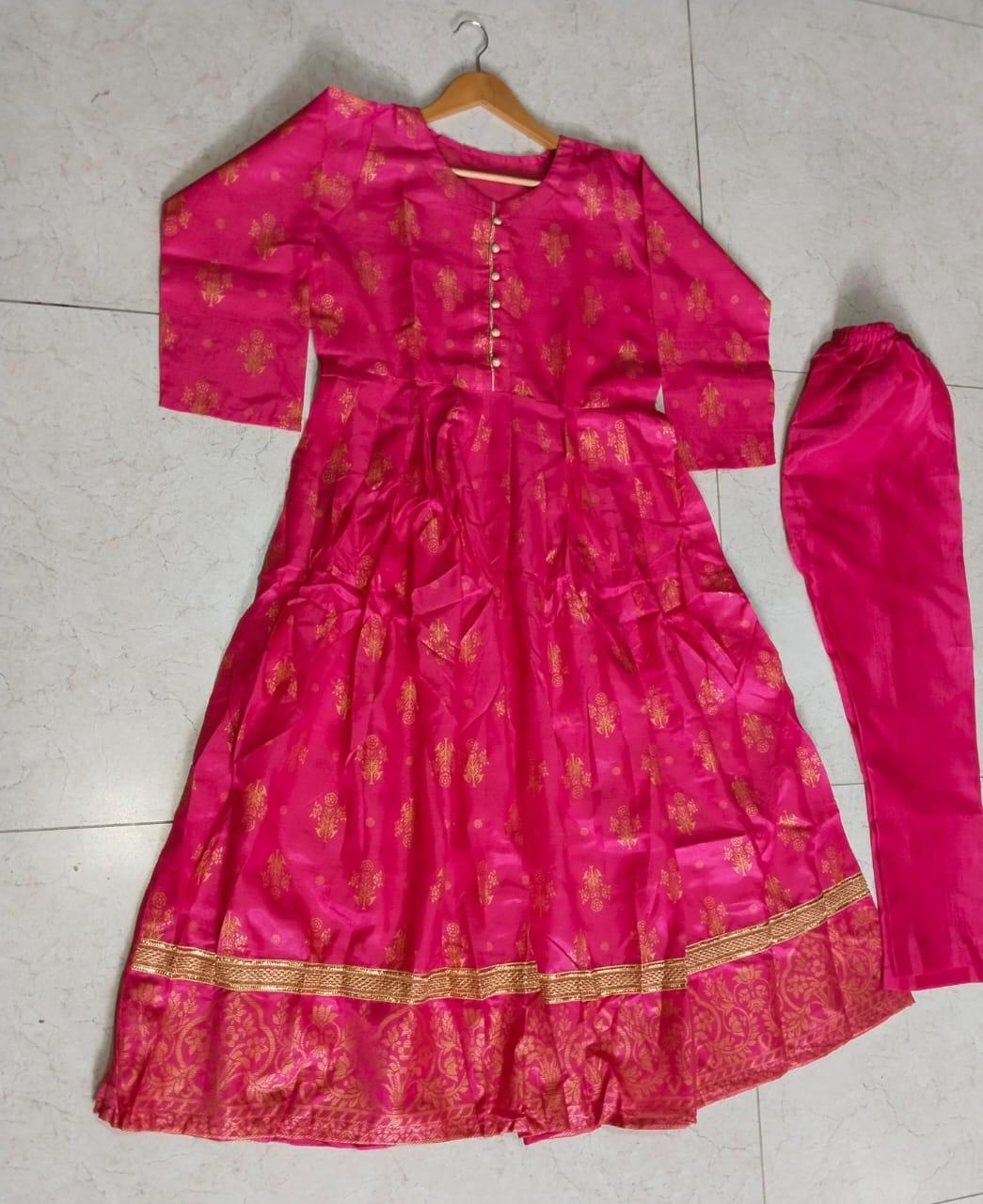 Women's Printed Silk Maxi Suit – 2 Pcs