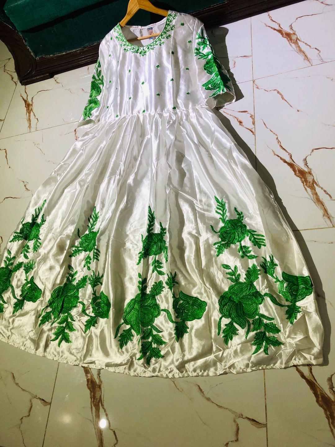 Women's Silk Maxi β White & Green