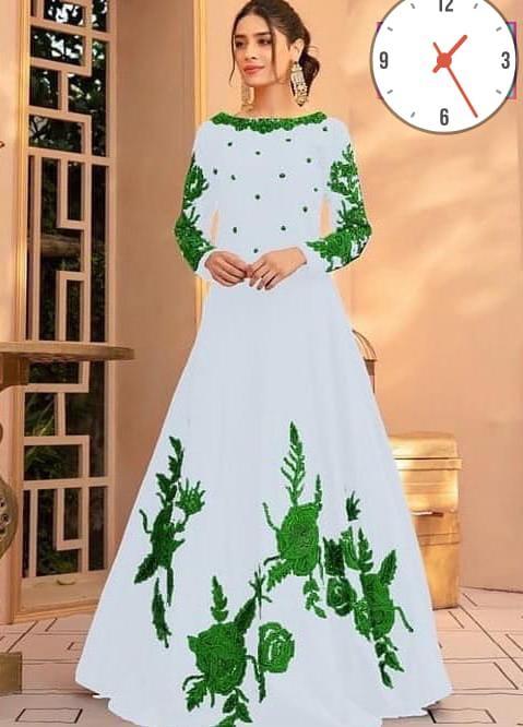 Women's Silk Maxi – White & Green